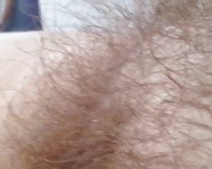 close up of her soft hairy bush.